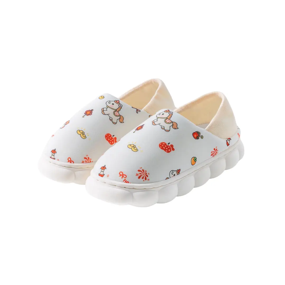 High-top cotton slippers women's winter indoor non-slip outdoor casual cotton slippers lovers fleece-lined thick warm all-inclusive cotton shoes