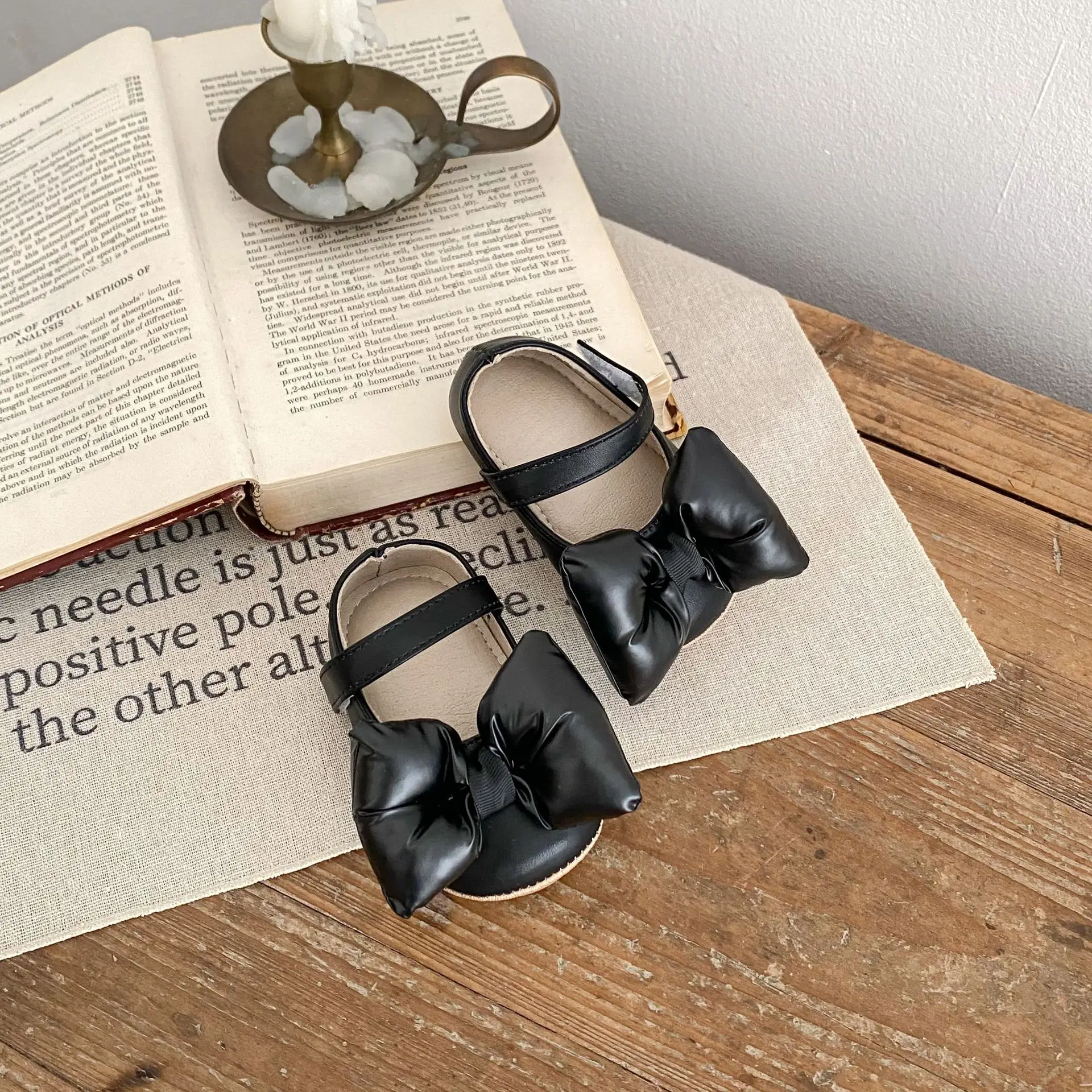 Black Big Butterfly Knot Toddler Shoes 2025