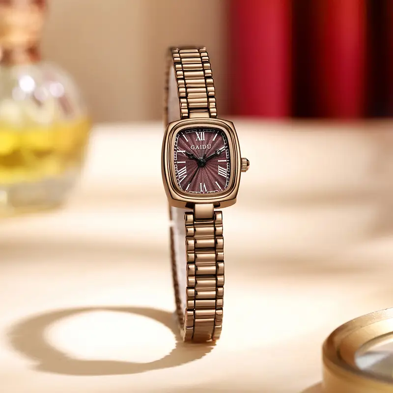 Kaidu Gold Square Watch for Women Waterproof Quartz - Image 3