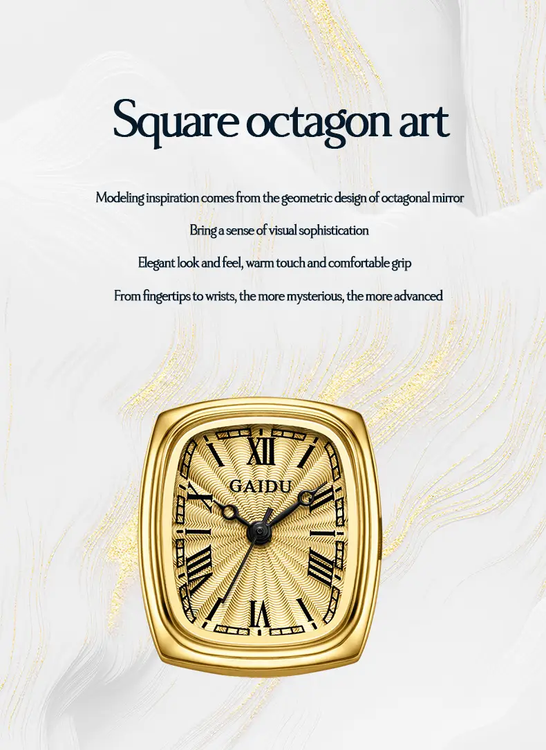Kaidu Gold Square Watch for Women Waterproof Quartz — feature 17