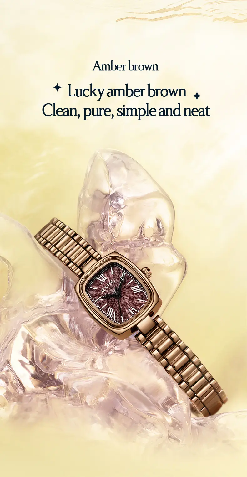 Kaidu Gold Square Watch for Women Waterproof Quartz — feature 19