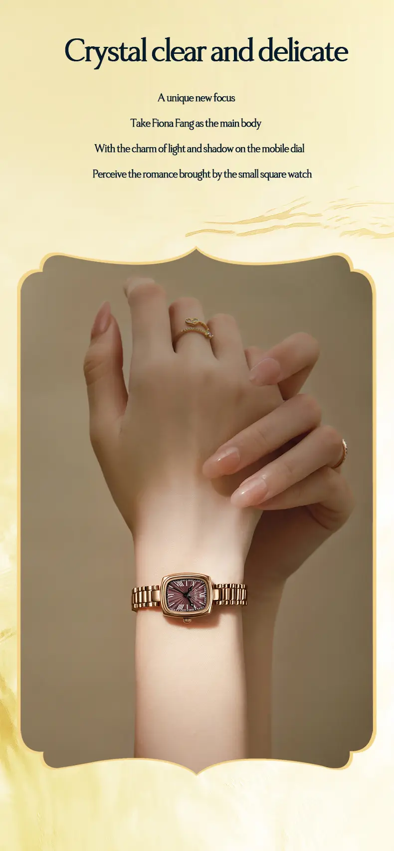 Kaidu Gold Square Watch for Women Waterproof Quartz — feature 20