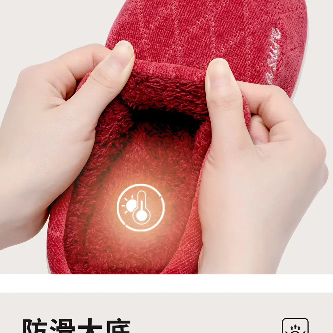 Anti-slip Cotton Slippers for the Elderly Women Autumn and Winter Indoor Home Warm Thick-soled Middle-aged Couple Maomao Slippers for Men — feature 11