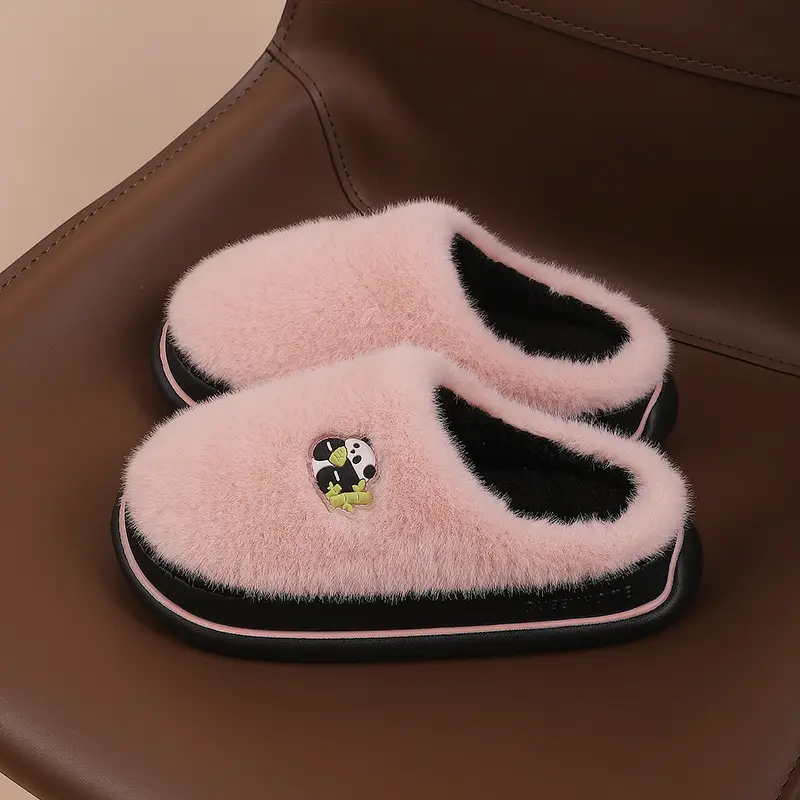 2026 New Style Home Cotton Slippers for Women, Autumn and Winter Indoor Non-Slip Thick-Soled Plush Warm Cotton Slippers for Men - Image 6