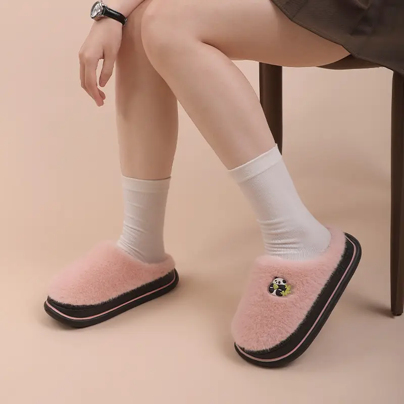 2026 New Style Home Cotton Slippers for Women, Autumn and Winter Indoor Non-Slip Thick-Soled Plush Warm Cotton Slippers for Men - Image 7