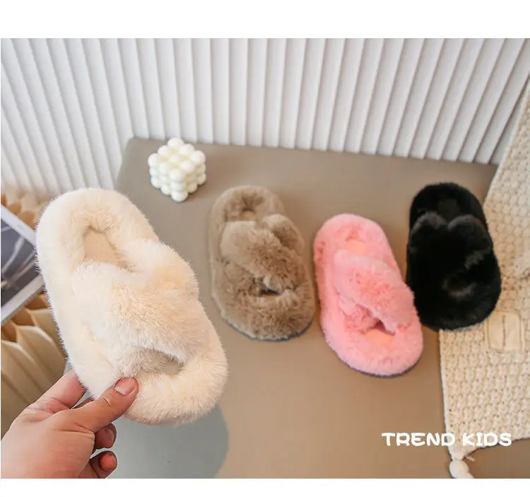 Girls' Mao Mao slippers 2024 winter new thickened warm cotton slippers indoor non-slip baby children's cotton shoes — feature 16