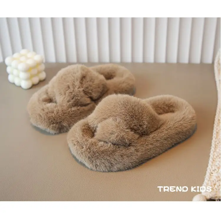 Girls' Mao Mao slippers 2024 winter new thickened warm cotton slippers indoor non-slip baby children's cotton shoes — feature 17