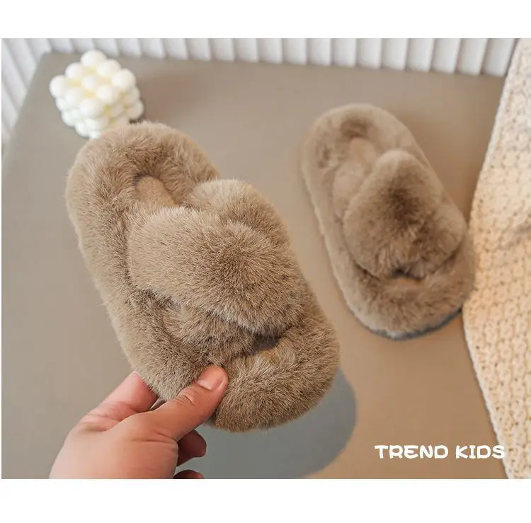 Girls' Mao Mao slippers 2024 winter new thickened warm cotton slippers indoor non-slip baby children's cotton shoes — feature 19