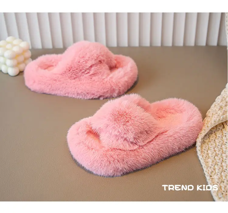 Girls' Mao Mao slippers 2024 winter new thickened warm cotton slippers indoor non-slip baby children's cotton shoes — feature 22