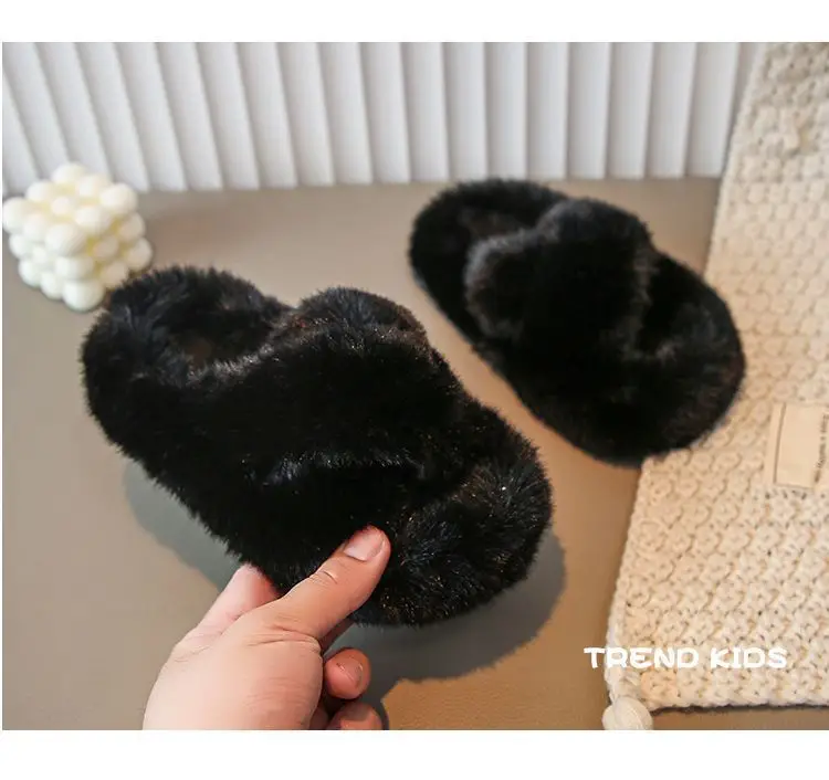 Girls' Mao Mao slippers 2024 winter new thickened warm cotton slippers indoor non-slip baby children's cotton shoes — feature 26