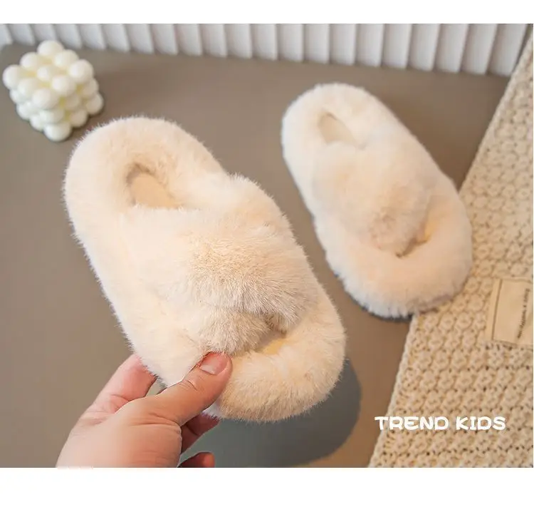 Girls' Mao Mao slippers 2024 winter new thickened warm cotton slippers indoor non-slip baby children's cotton shoes — feature 31