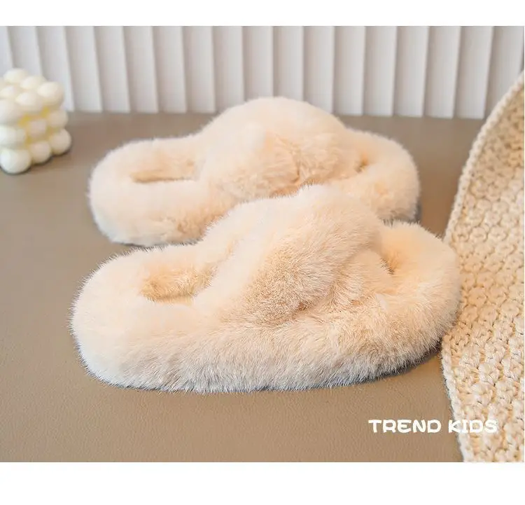 Girls' Mao Mao slippers 2024 winter new thickened warm cotton slippers indoor non-slip baby children's cotton shoes — feature 32