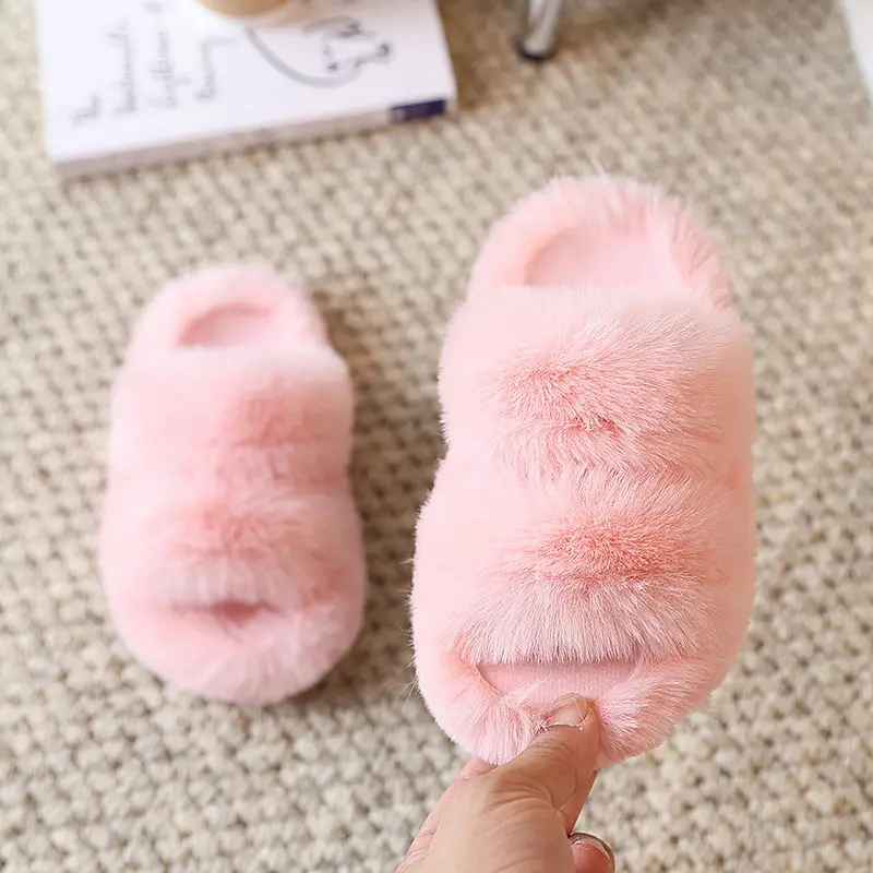 Girls' Mao Mao slippers 2024 winter new thickened warm cotton slippers indoor non-slip baby children's cotton shoes