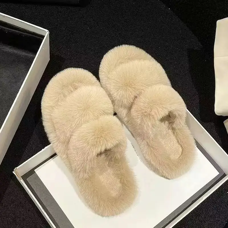 Girls' Mao Mao slippers 2024 winter new thickened warm cotton slippers indoor non-slip baby children's cotton shoes