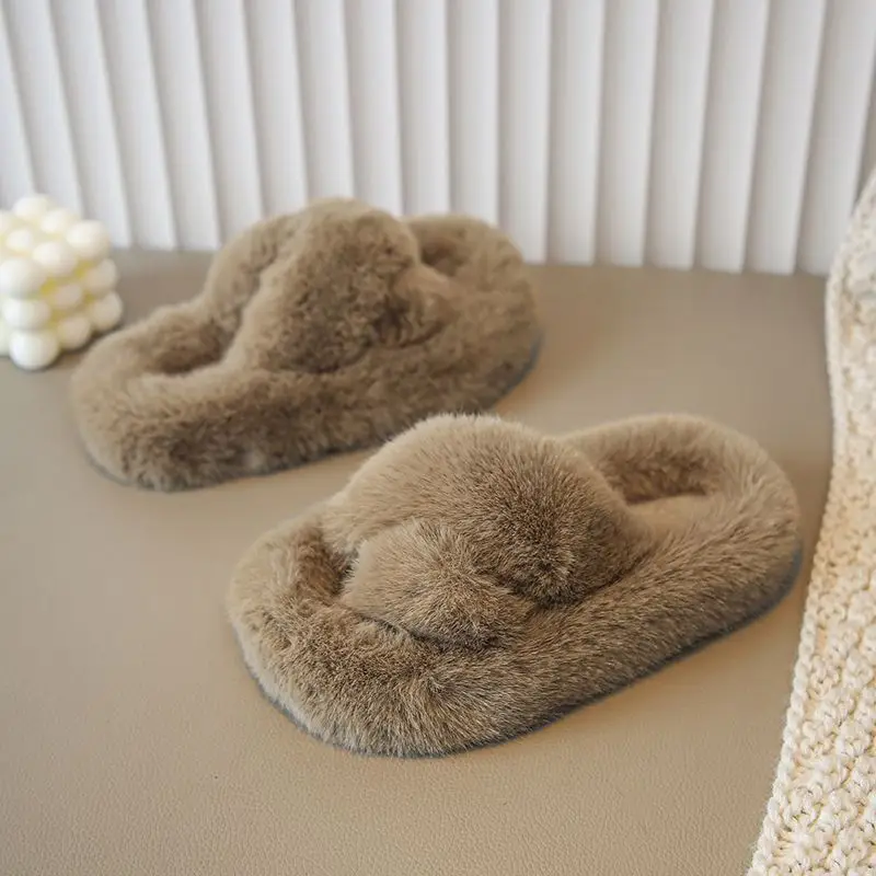 Girls' Mao Mao slippers 2024 winter new thickened warm cotton slippers indoor non-slip baby children's cotton shoes