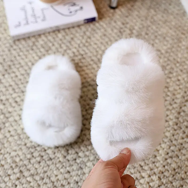 Girls' Mao Mao slippers 2024 winter new thickened warm cotton slippers indoor non-slip baby children's cotton shoes