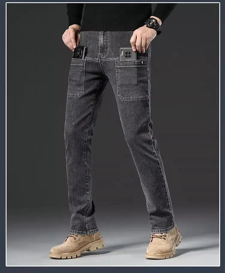 Men's 2024 Stretch Multi-Pocket Jeans Grey — feature 9