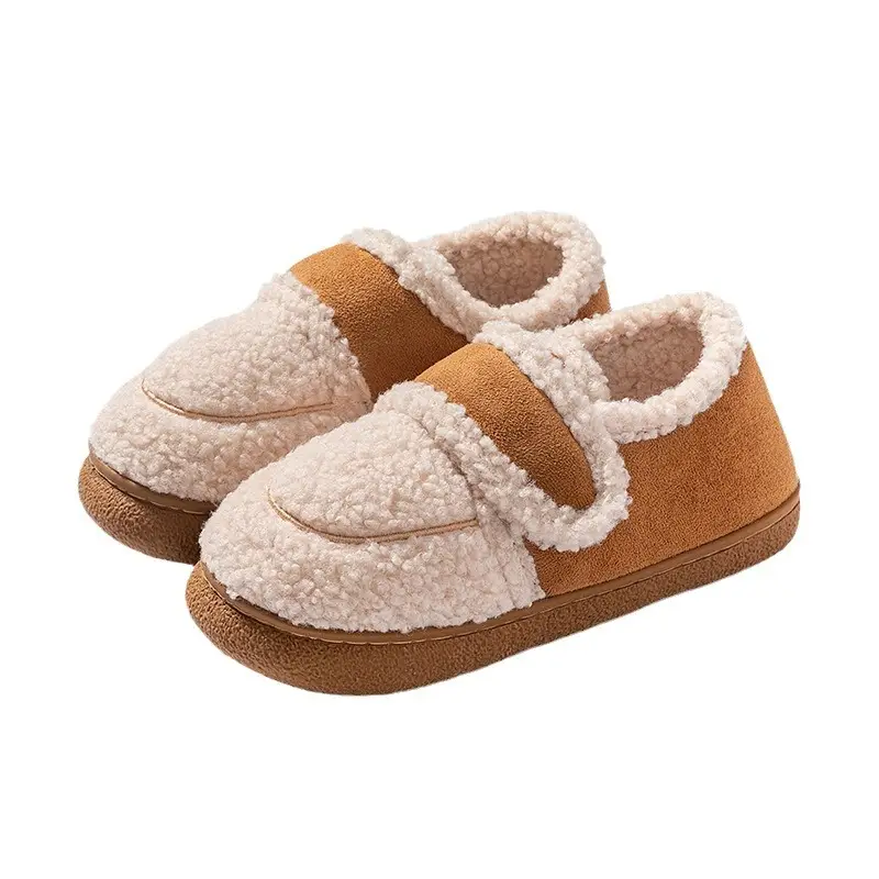 Vintage Cotton Slippers for Women, Winter Thick-Soled Plush Maternity Shoes, Warm Velcro Outdoor Closed-Back Cotton Shoes - Image 8