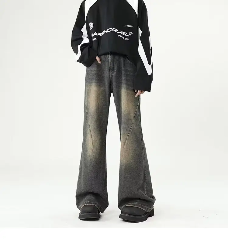 Wide Leg Jeans Men Retro Cleanfit Loose Autumn Winter — feature 11