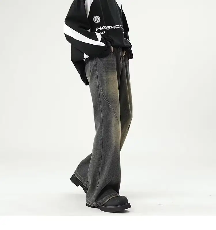 Wide Leg Jeans Men Retro Cleanfit Loose Autumn Winter — feature 12