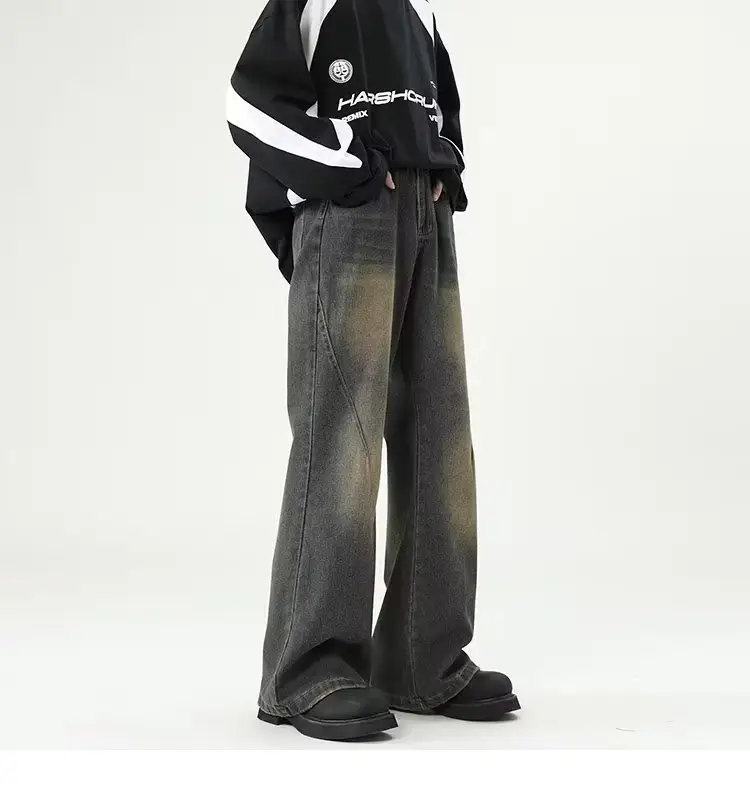 Wide Leg Jeans Men Retro Cleanfit Loose Autumn Winter — feature 13