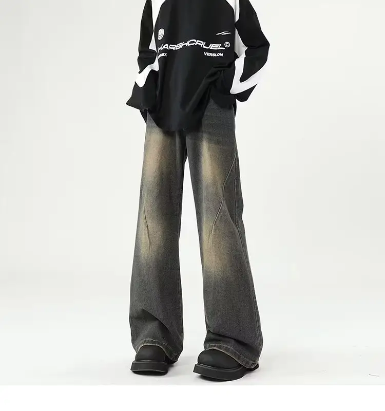 Wide Leg Jeans Men Retro Cleanfit Loose Autumn Winter — feature 15