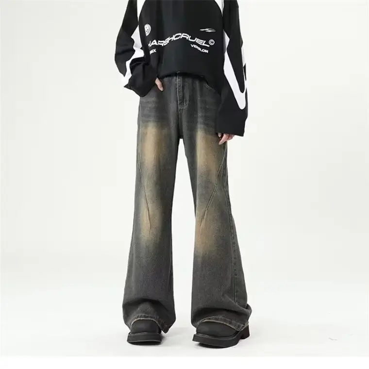 Wide Leg Jeans Men Retro Cleanfit Loose Autumn Winter — feature 4
