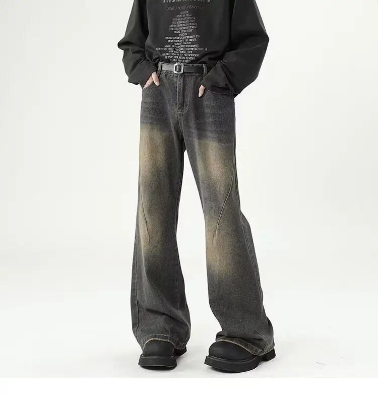 Wide Leg Jeans Men Retro Cleanfit Loose Autumn Winter — feature 5