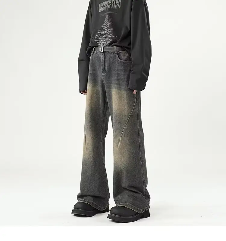 Wide Leg Jeans Men Retro Cleanfit Loose Autumn Winter — feature 6
