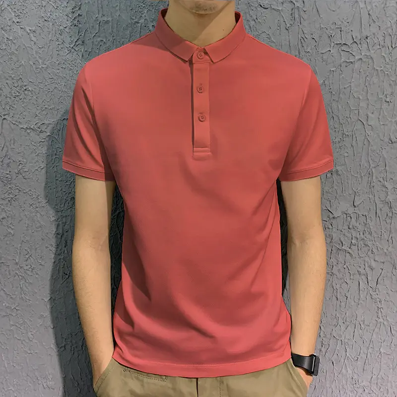 Men's White Polo T-Shirt Short Sleeve Loose Fit