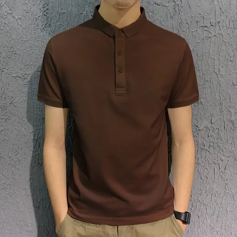 Men's White Polo T-Shirt Short Sleeve Loose Fit