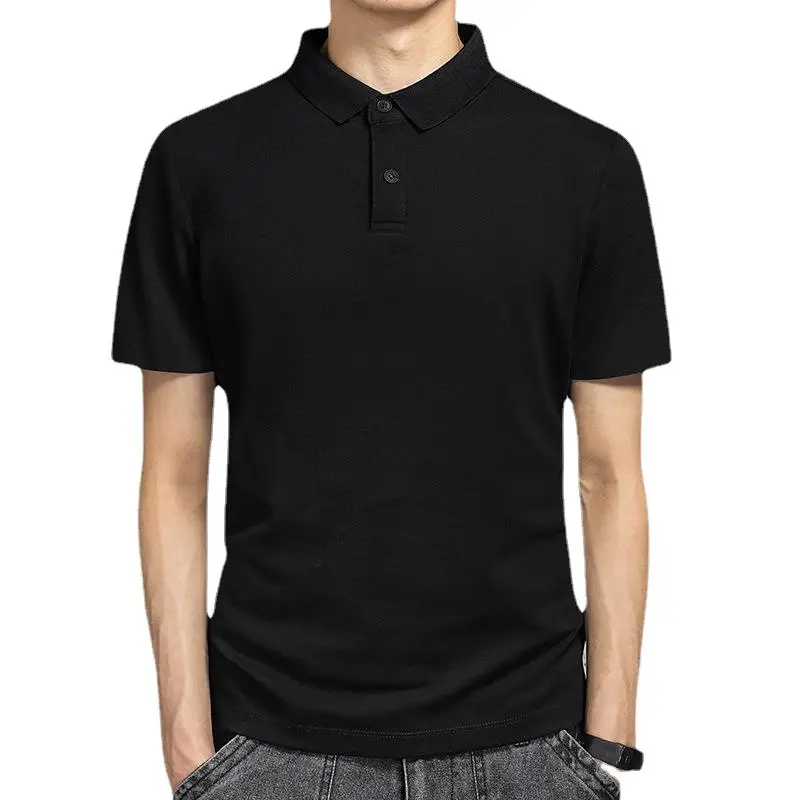 Men's White Polo T-Shirt Short Sleeve Loose Fit