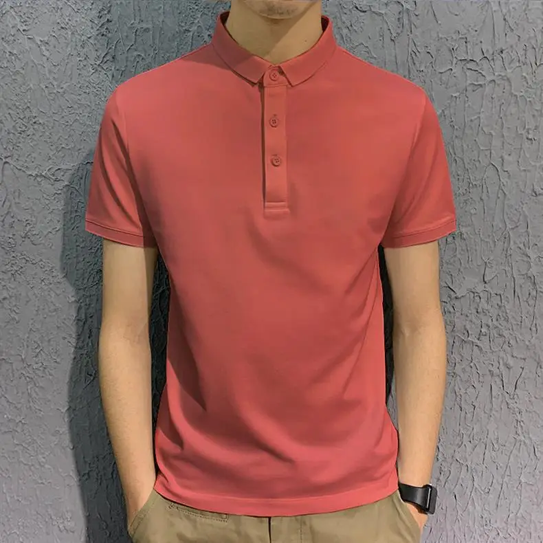 Men's White Polo T-Shirt Short Sleeve Loose Fit — feature 4
