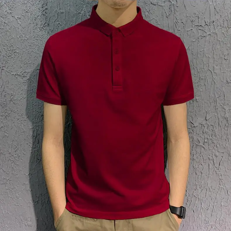 Men's White Polo T-Shirt Short Sleeve Loose Fit — feature 7