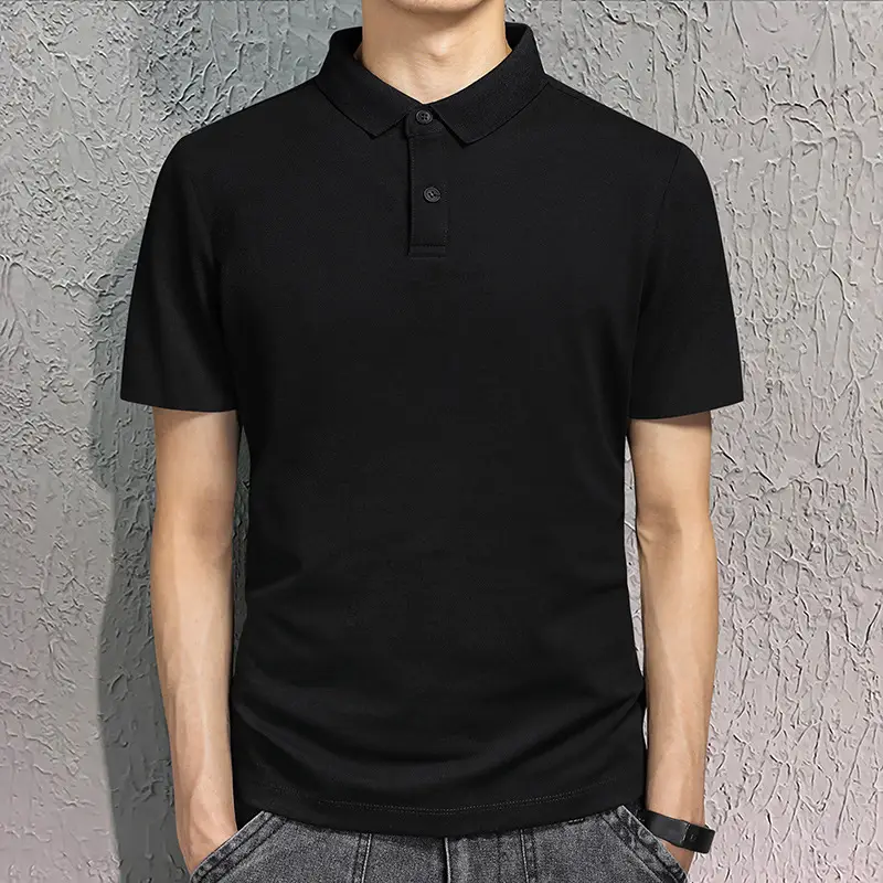 Men's White Polo T-Shirt Short Sleeve Loose Fit