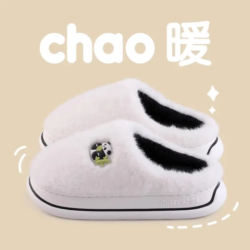 Autumn and Winter Cotton Slippers for Women 2026 New Style Indoor Home Non-Slip Warm Wool Slippers for Home Use Couple Cotton Slippers for Men - Image 5