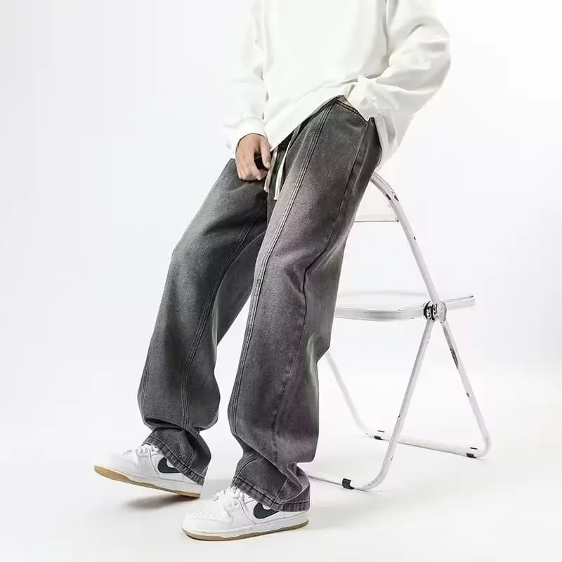 Men's American Style Drawstring Jeans Loose Waist Plus Size - Image 4