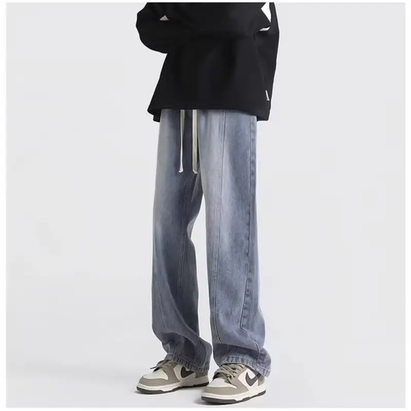 Men's American Style Drawstring Jeans Loose Waist Plus Size - Image 7