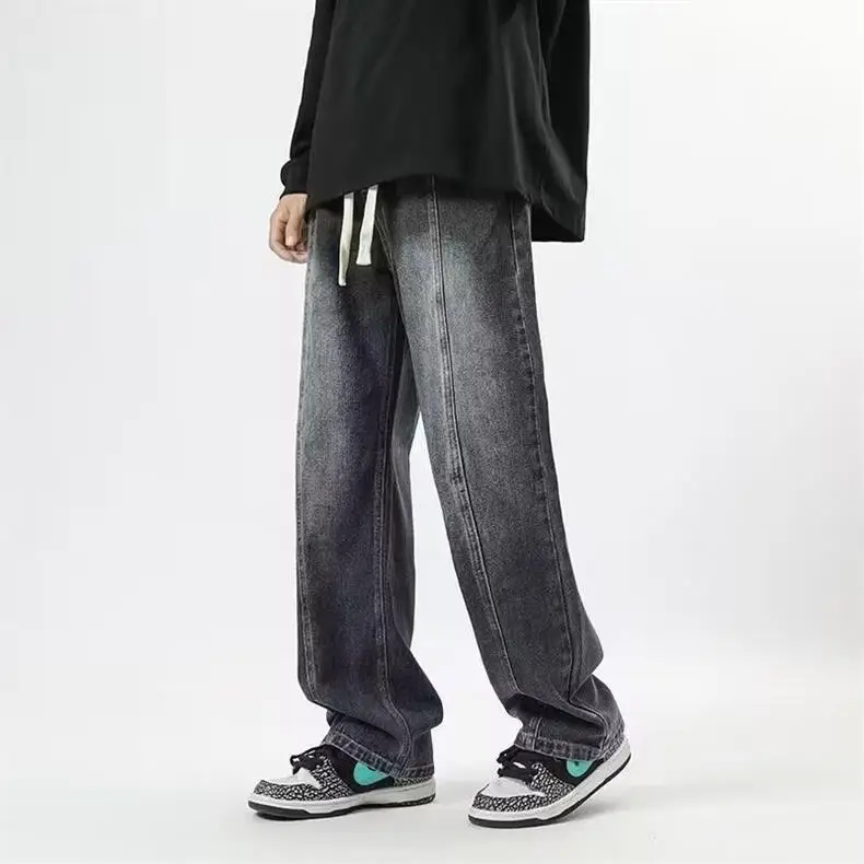 Men's American Style Drawstring Jeans Loose Waist Plus Size — feature 11