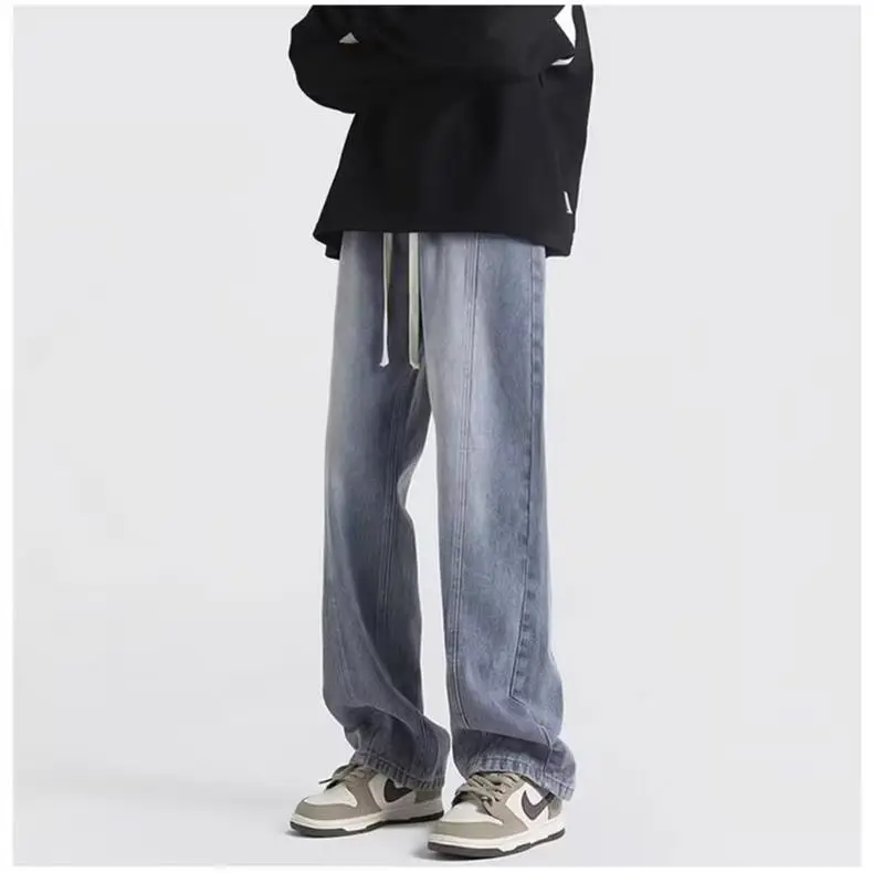 Men's American Style Drawstring Jeans Loose Waist Plus Size — feature 2