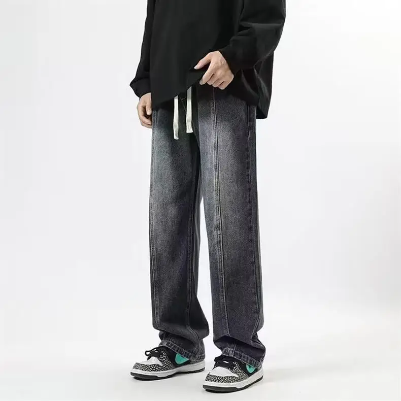 Men's American Style Drawstring Jeans Loose Waist Plus Size — feature 8
