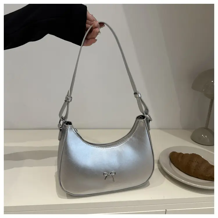 Women's Textured Bow Crossbody Bag Brown Retro Style — feature 2