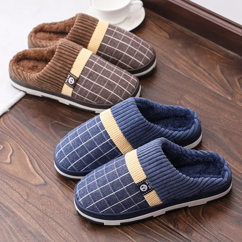Men's Cotton Slippers Winter Indoor Non-Slip 2026 New Model Home Warm Large Size Fur Slippers - Image 6