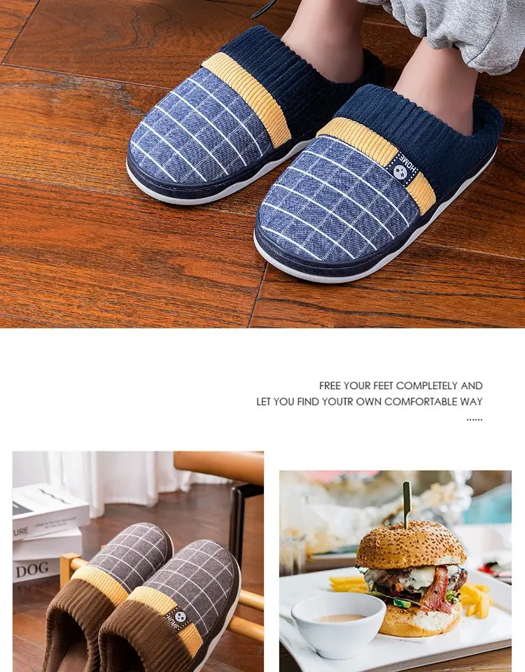 Men's Cotton Slippers Winter Indoor Non-Slip 2026 New Model Home Warm Large Size Fur Slippers — feature 14