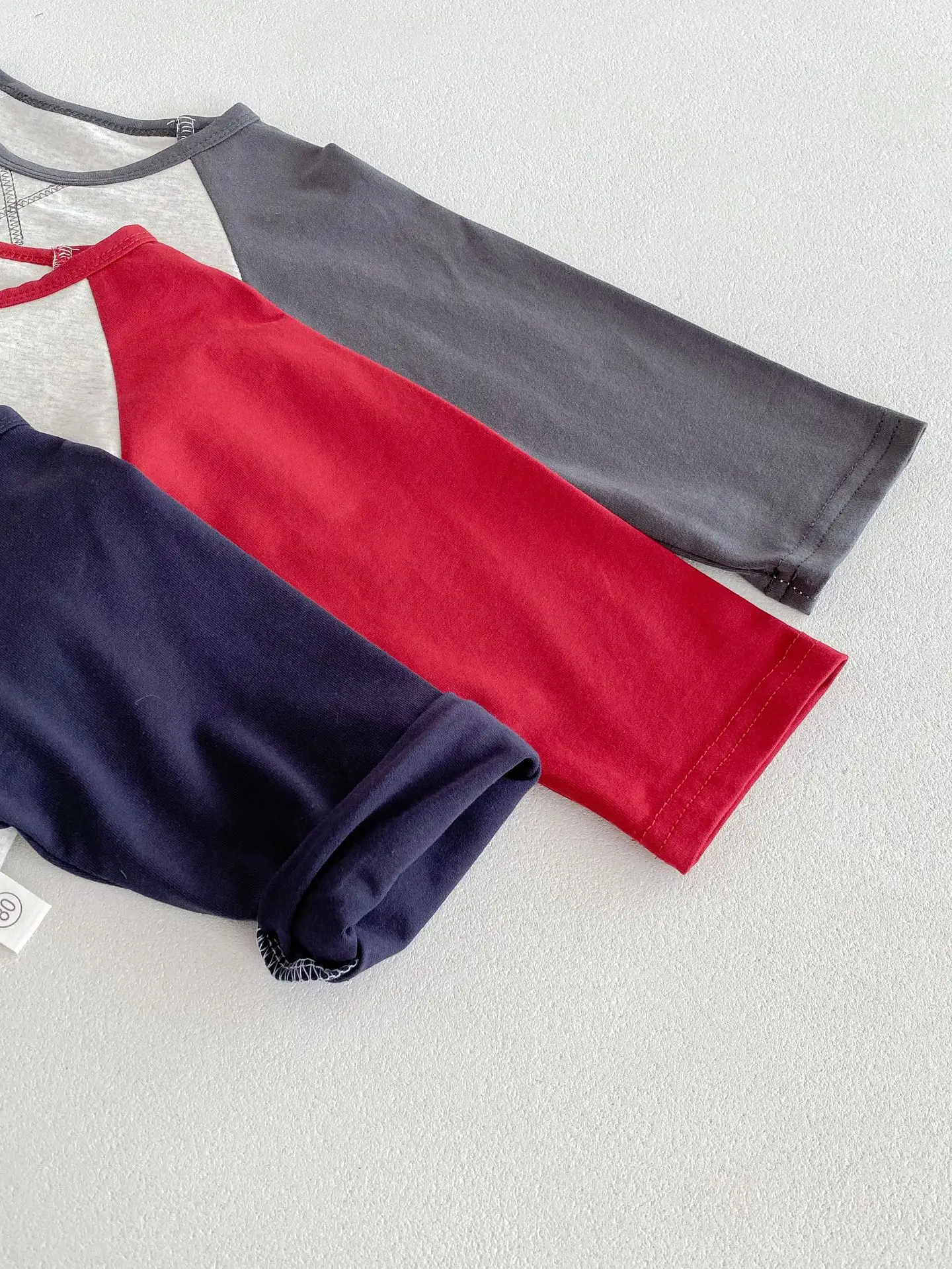 Boys Red White Raglan Sleeve T-Shirt Spring Autumn Korean Style — feature 10