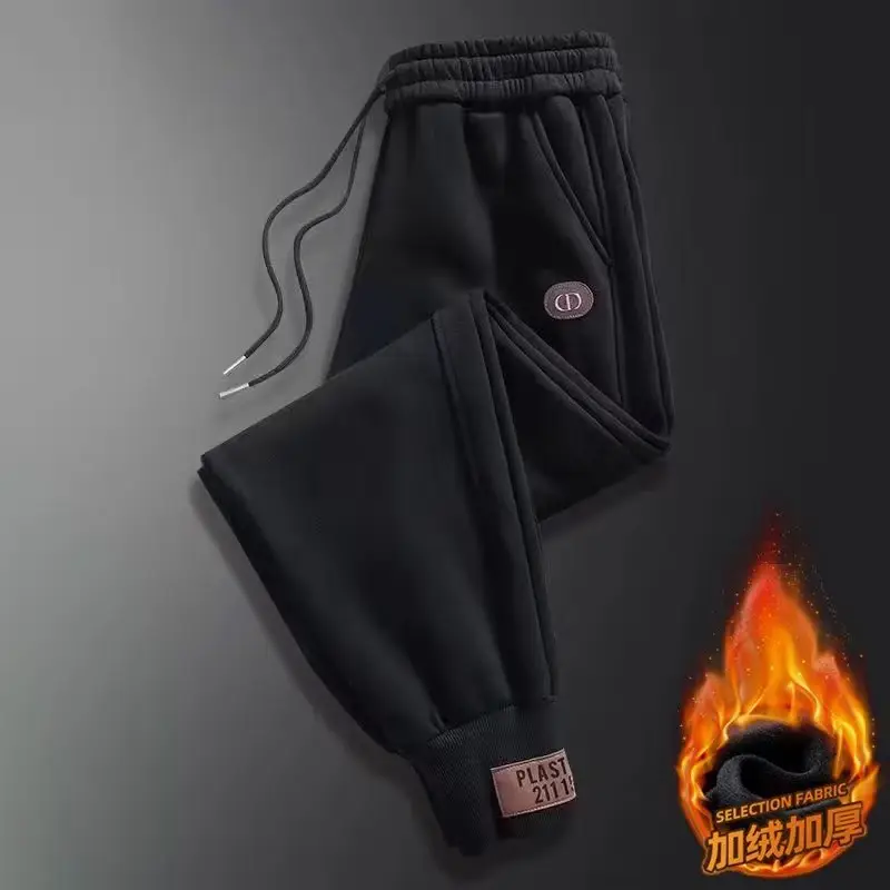 Men's Grey Cotton Sweatpants with Drawstring Waist - Image 7