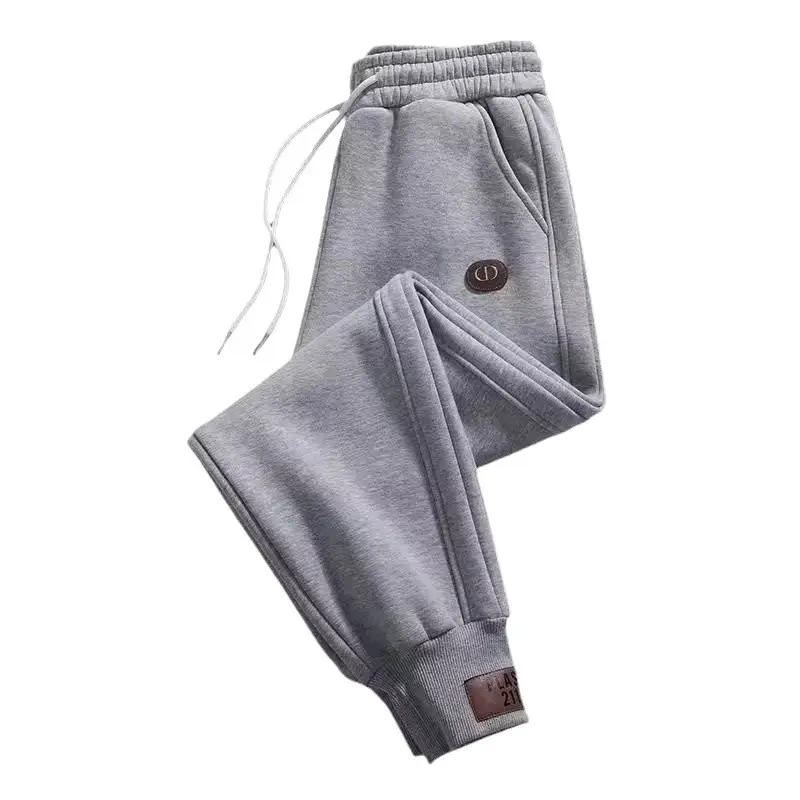 Men's Grey Cotton Sweatpants with Drawstring Waist - Image 10