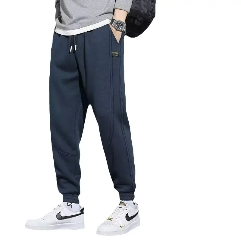 Men Grey Fleece Sweat Pants Spring Autumn Loose Leg-toe - Image 13