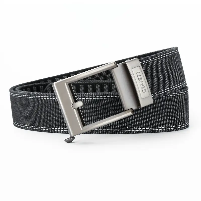Men's Adjustable Denim Belt with Fake Pin Buckle - Image 8