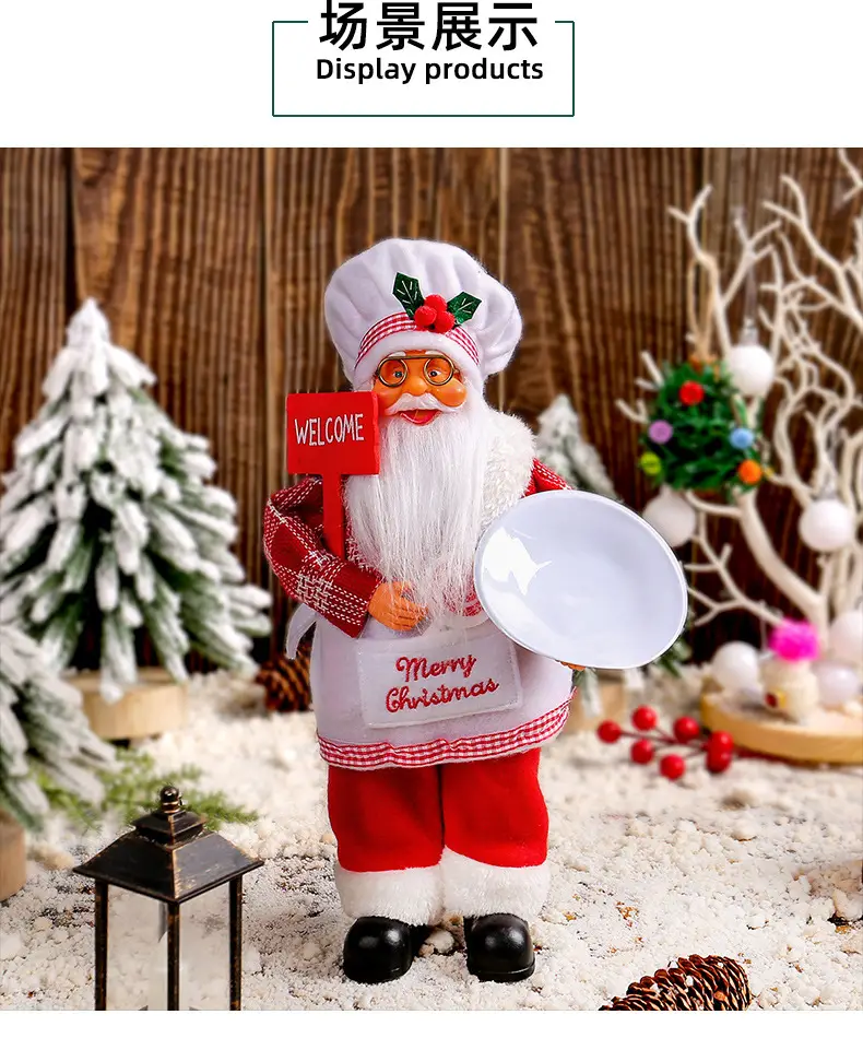 Cross Border Standing Santa Claus Doll Ornament 175g — feature 6
